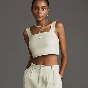 Reformation Olivia Linen Top Size 4 in Oyster
